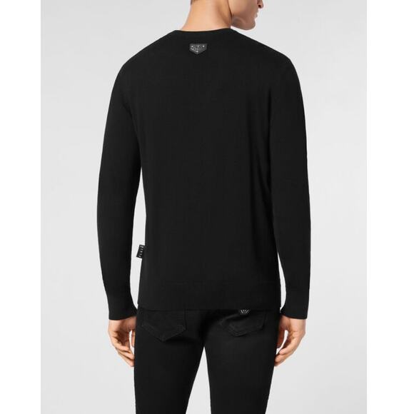 Philipp Plein 1978 Black Round Neck Pullover Sweater  XXL - Picture 2 of 11